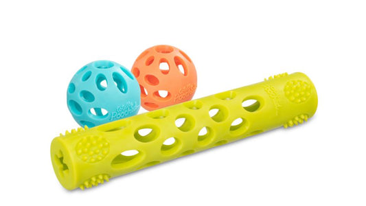 Messy Mutts Totally Pooched Huff'n Puff Rubber Dog Toy, Assorted, 3-pk (Size: 3-pk)