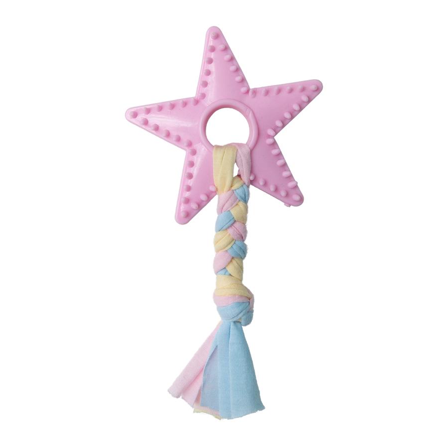 Snugarooz Lil Star Chew Dog Toy, Pink, 7-in (Size: 7-in)