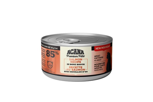 ACANA Premium Pate Salmon Recipe in Bone Broth Wet Cat Food (CA), 85-gram (Size: 85-gram)