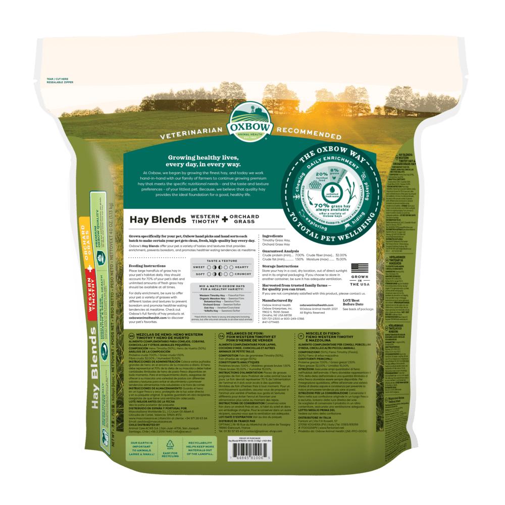 Oxbow Hay Blend Western Timothy & Orchard Grass Small Animal Food, 40-oz (Size: 40-oz)