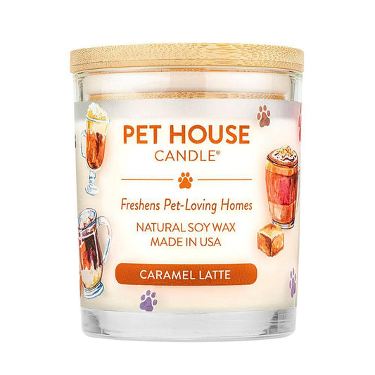Pet House Autumn Candle, Caramel Latte, 9-oz (Size: 9-oz)
