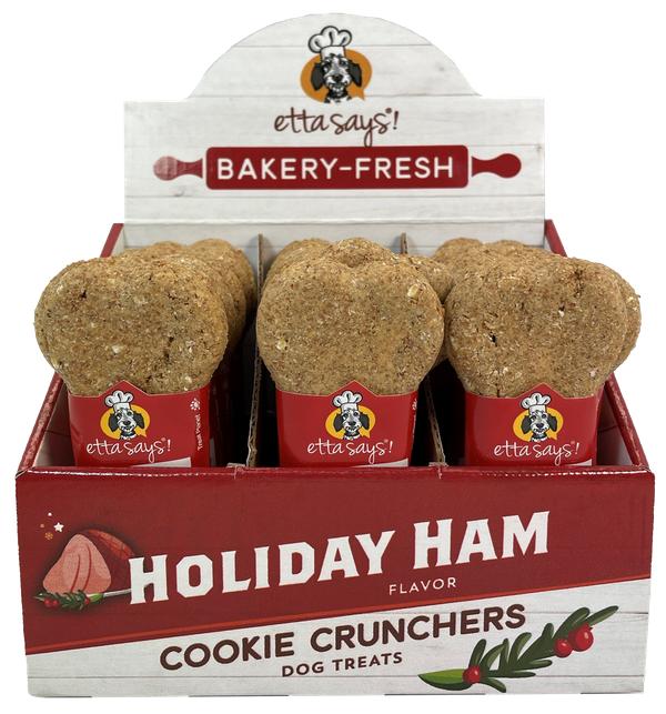 Etta Says! Bakery-Fresh Cookie Crunchers Holiday Ham Dog Treats, 1-oz (Size: 1-oz)