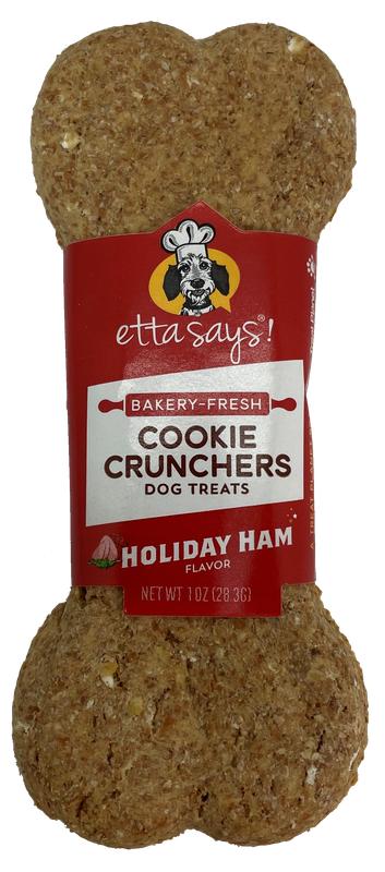 Etta Says! Bakery-Fresh Cookie Crunchers Holiday Ham Dog Treats, 1-oz (Size: 1-oz)