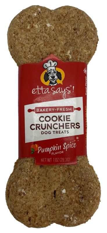 Etta Says! Bakery-Fresh Cookie Crunchers Pumpkin Spice Dog Treats, 1-oz (Size: 1-oz)