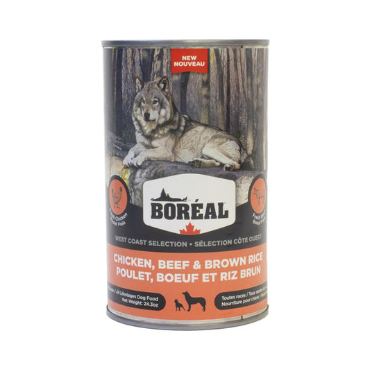 Boreal West Coast Selection Chicken, Beef & Brown Rice Wet Dog Food, 690-gram (Size: 690-gram)