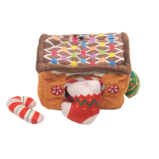 Snugarooz Hide & Seek Gingerbread House Dog Toy, 6-in (Size: 6-in)