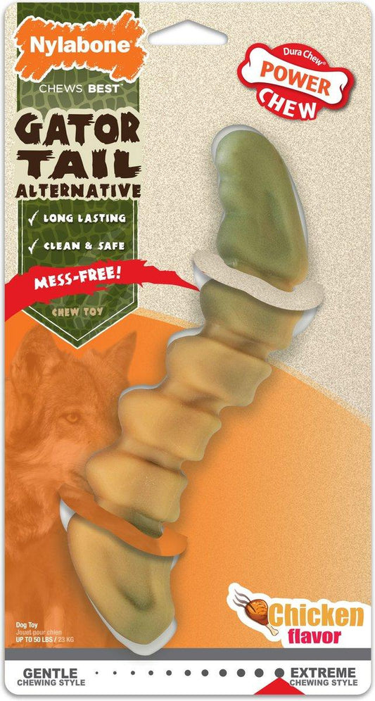 Nylabone DuraChew Power Chew Gator Tail Chicken Flavor Dog Toy, Large (Size: Large)