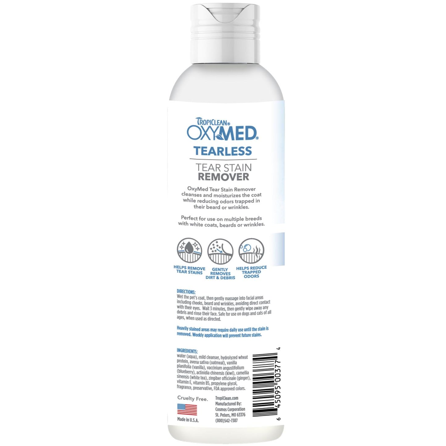 Tropiclean OxyMed Tearless Tear Stain Remover for Dogs, 8-oz (Size: 8-oz)