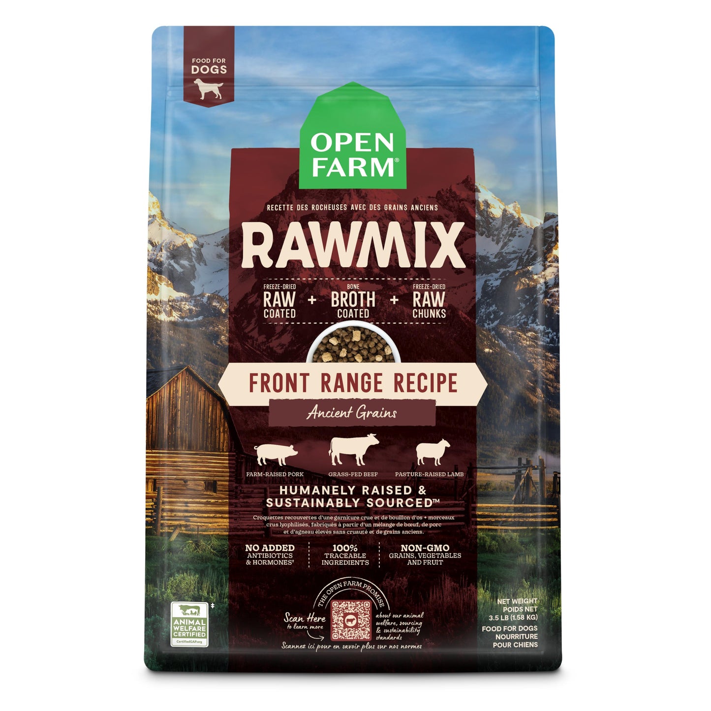 Open Farm RawMix Front Range Ancient Grains Dry Dog Food, 20-lb