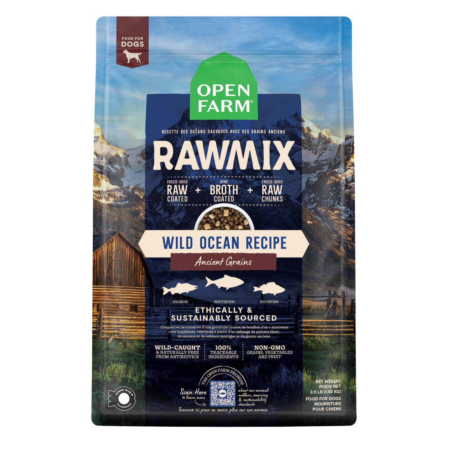 Open Farm RawMix Wild Ocean Ancient Grains Dry Dog Food, 20-lb (Size: 20-lb)