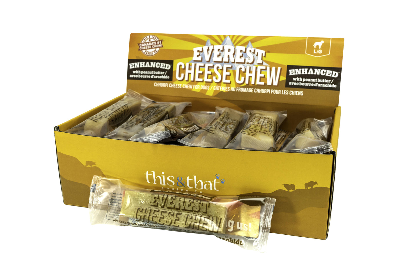 This & That Enhanced Everest Cheese Chew with Peanut Butter Dog Treats (CA), Large, 1-count (Size: 1-count)