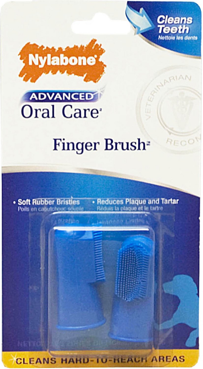 Nylabone Advanced Oral Care Dog Finger Brush, 2-pack