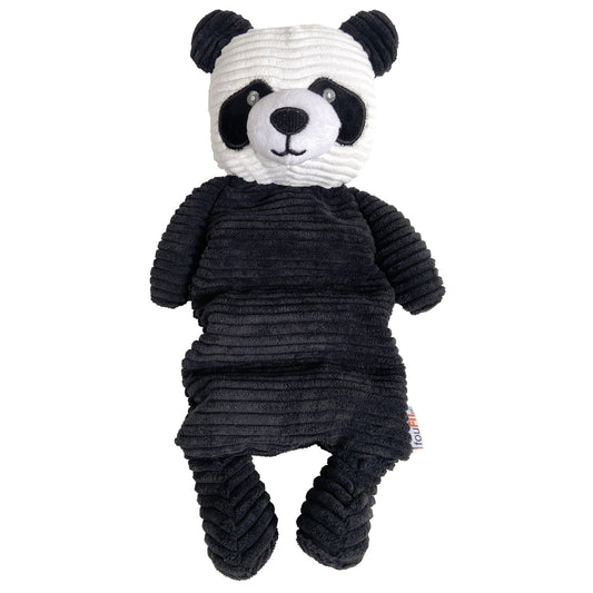 foufouBRANDS fouFIT Corduroy Squeak'n Tube Panda Dog Toy, 13-in (Size: 13-in)