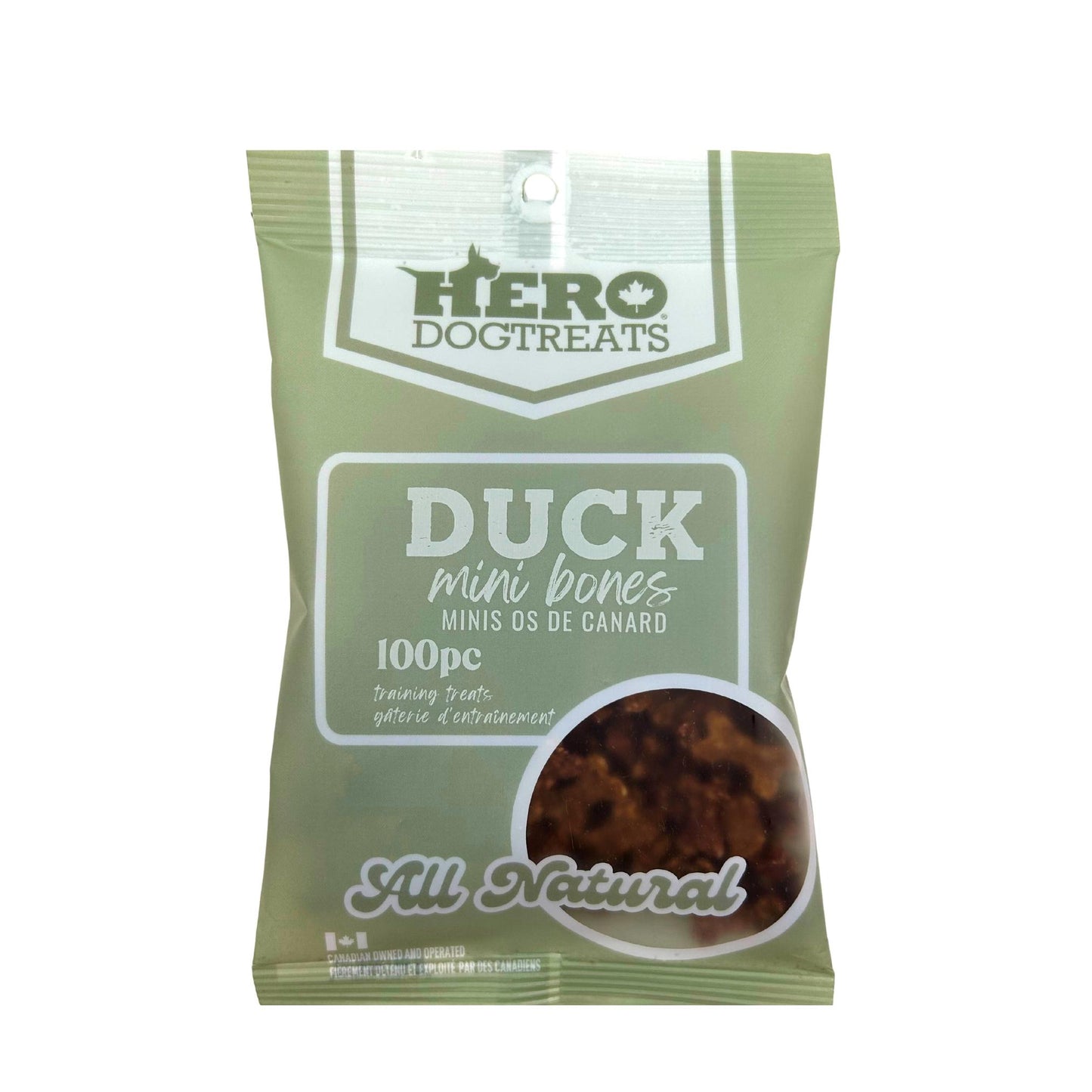 Hero Dog Treats Mini Bones Duck Training Dog Treats, 100-count (Size: 100-count)