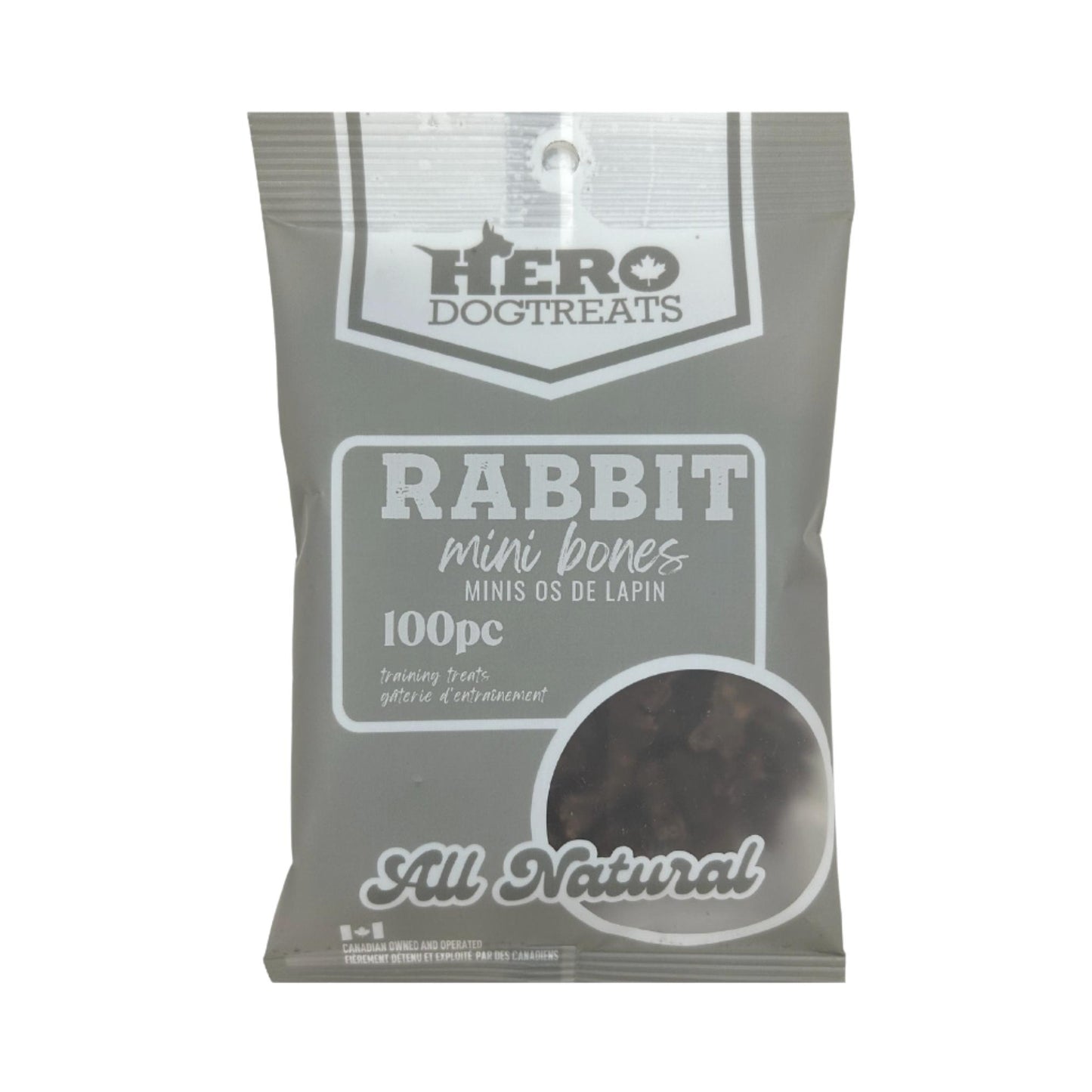 Hero Dog Treats Mini Bones Rabbit Training Dog Treats, 100-count (Size: 100-count)