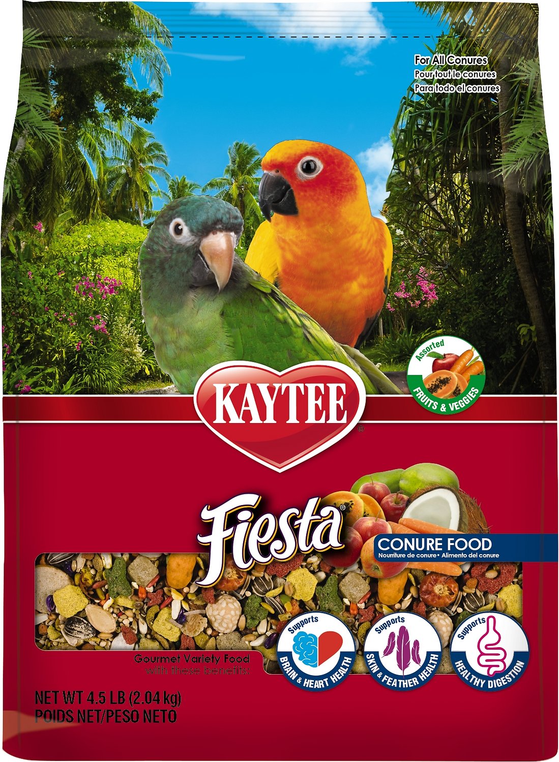 Kaytee Fiesta Variety Mix Conure Bird Food, 4.5-lb