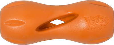 West Paw Zogoflex Qwizl Dog Toy, Tangerine, Small (Size: Small)