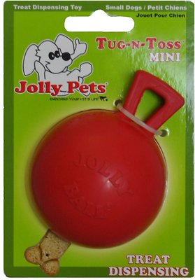 Jolly Pets Tug-n-Toss Mini Dog Toy, Red, 3-in (Size: 3-inch)