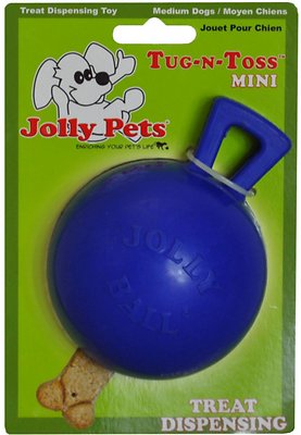 Jolly Pets Tug-n-Toss Mini Dog Toy, Blue, 3-in (Size: 3-inch)