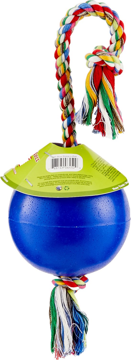 Jolly Pets Romp-n-Roll Dog Toy, Blue, 6-in (Size: 6-in)