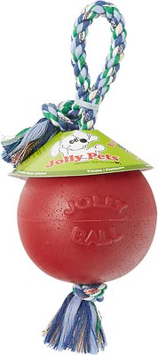 Jolly Pets Romp-n-Roll Dog Toy, Red, 4.5-in (Size: 4.5-in)