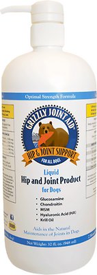 Grizzly Joint Aid Liquid Hip & Joint Dog Supplement, 32-oz bottle (Size: 32-oz bottle)