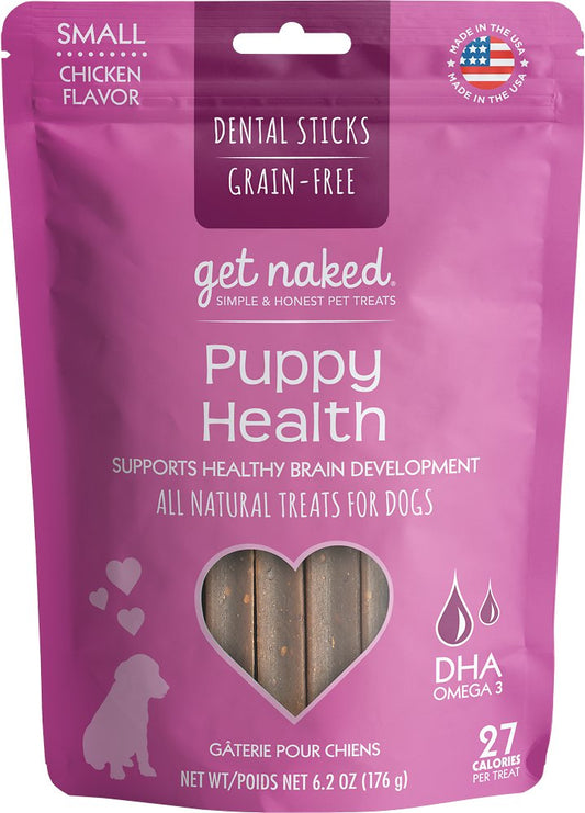 Get Naked Puppy Health Dental Chew Sticks Grain-Free Dog Treats, Small (Size: Small)
