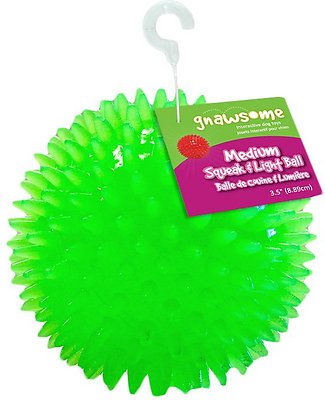 Gnawsome Squeak & Light LED Ball Dog Toy, Color Varies, Medium (Size: Medium)