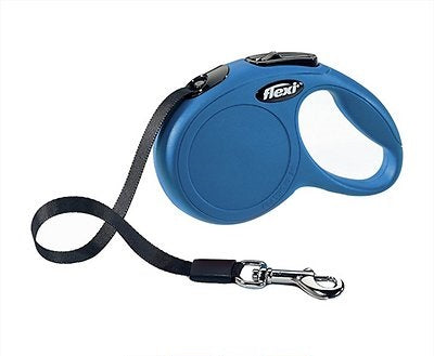 Flexi New Classic Retractable Tape Dog Leash, Blue, Medium, 16-ft (Color: Blue, Size: Medium, 16-ft)
