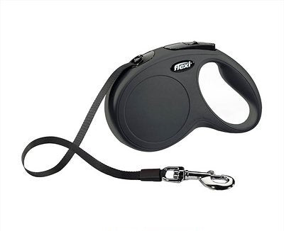 Flexi New Classic Retractable Tape Dog Leash, Black, Medium, 16-ft (Size: Medium, 16-ft, Color: Black)