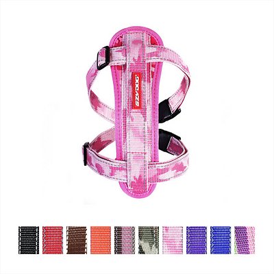 EzyDog Chest Plate Dog Harness, Pink Camo, Large (Color: Pink Camo, Size: Large)