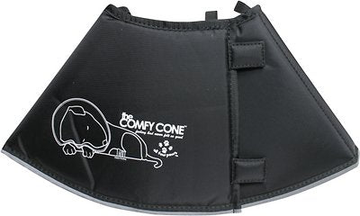 All Four Paws The Comfy Cone E-Collar for Dogs & Cats, Black, Medium (Size: Medium)