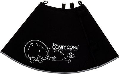 All Four Paws The Comfy Cone E-Collar for Dogs & Cats, Black, X-Large (Size: X-Large)