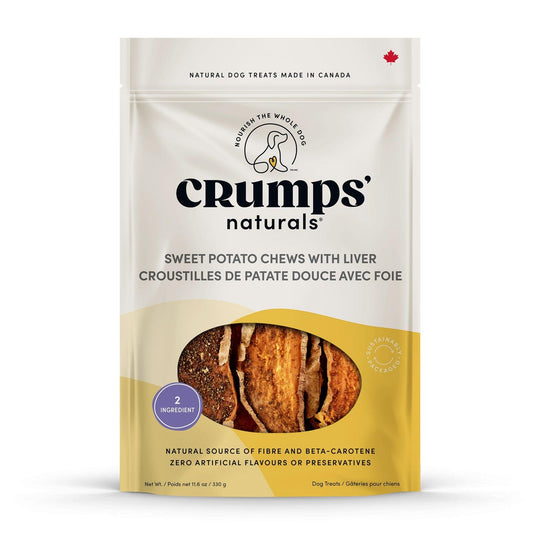 Crumps' Naturals Sweet Potato Chews with Liver Dog Treats, 160-gram (Size: 160-gram)