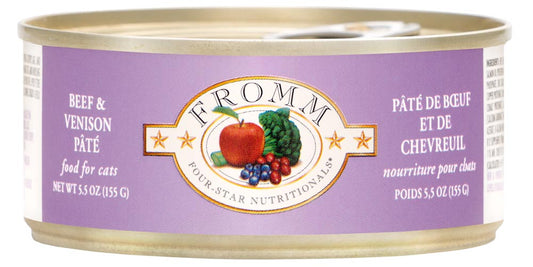 Fromm Four-Star Nutritionals Beef & Venison Pate Canned Cat Food, 5.5-oz (Size: 5.5-oz)
