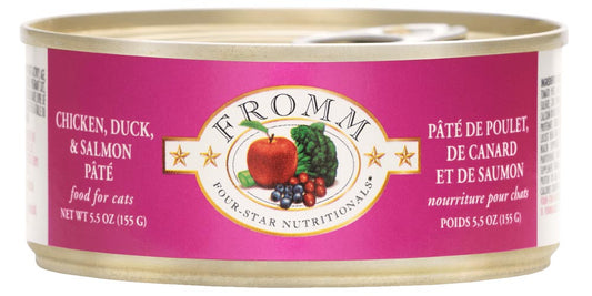 Fromm Four-Star Nutritionals Chicken, Duck, & Salmon Pate Canned Cat Food, 5.5-oz (Size: 5.5-oz)