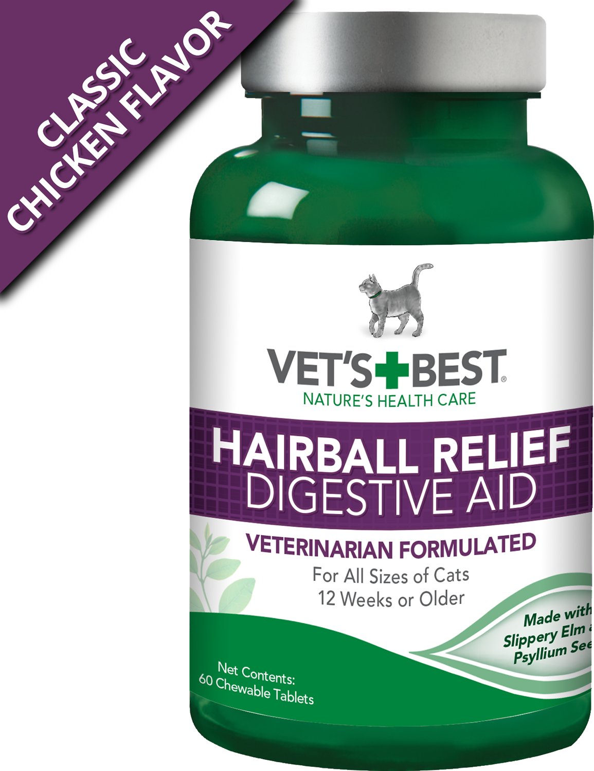 Vet's Best Hairball Relief Digestive Aid Cat Supplement, 60 count