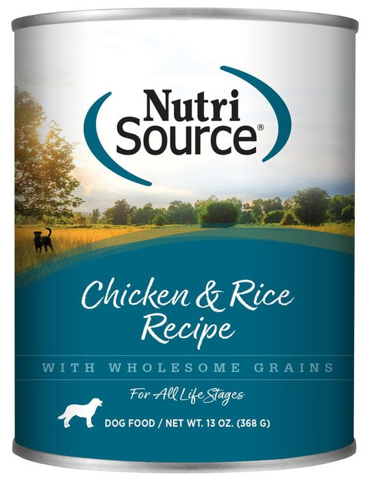 NutriSource Adult Chicken and Rice Canned Dog Food, 13-oz (Size: 13-oz)