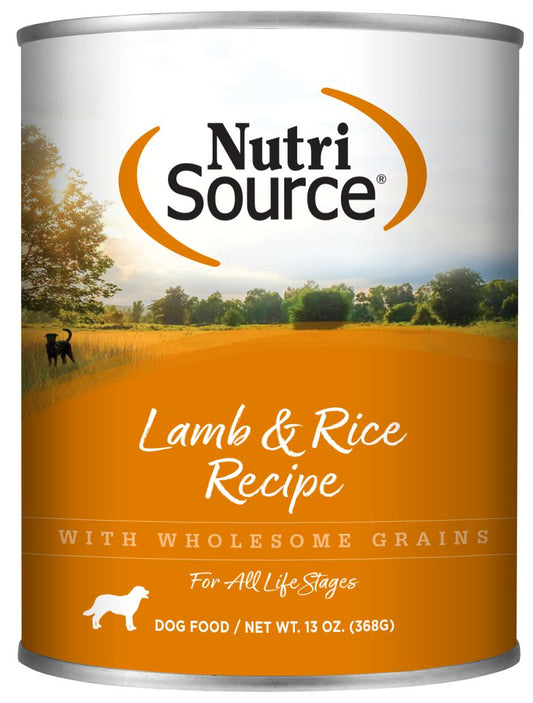 NutriSource Adult Lamb and Rice Canned Dog Food, 13-oz (Size: 13-oz)
