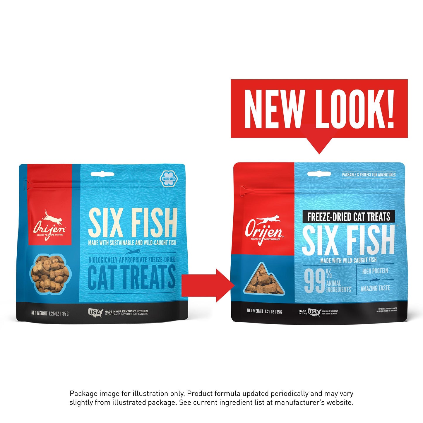 ORIJEN Six Fish Grain-Free Freeze-Dried Cat Treats, 1.25-oz (Size: 1.25-oz)
