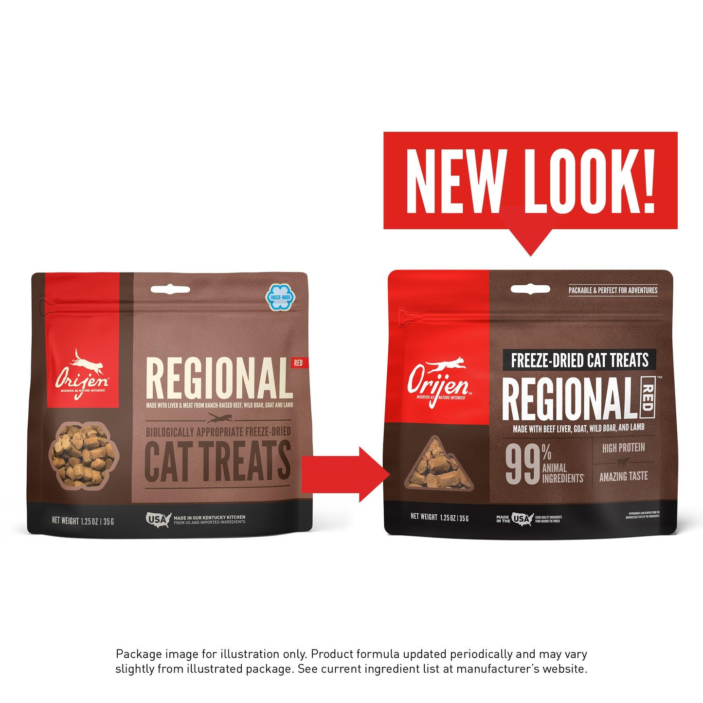 ORIJEN Regional Red Grain-Free Freeze-Dried Cat Treats, 1.25-oz (Size: 1.25-oz)