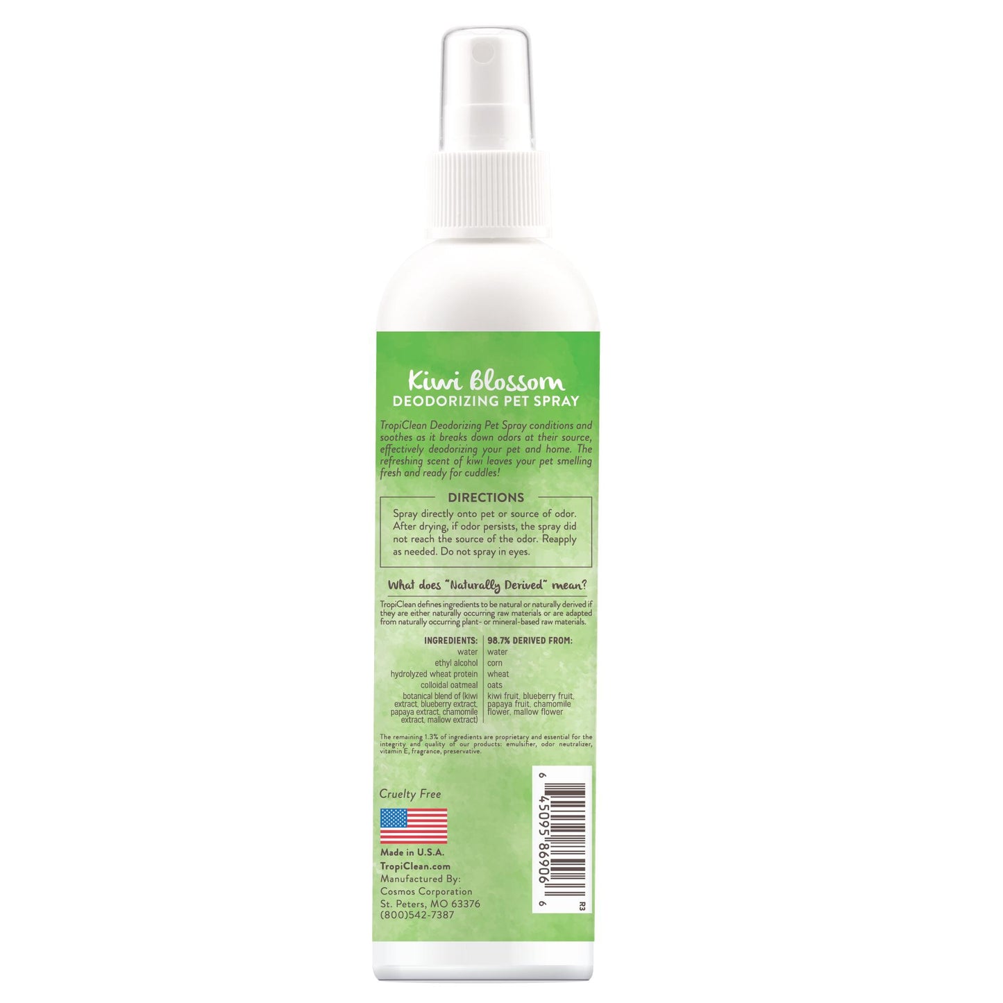 Tropiclean Kiwi Blossom Deodorizing Spray for Pets, 8-oz (Size: 8-oz)