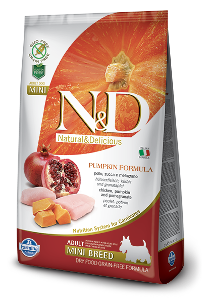 Farmina N&D Pumpkin Chicken & Pomegranate Adult Mini Dog Dry Food, 5.5-lb (Size: 5.5-lb)