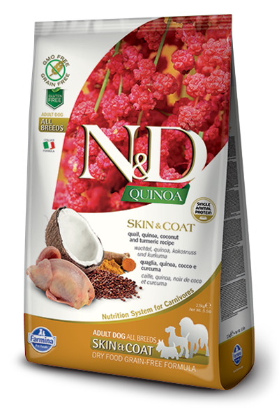 Farmina N&D Quinoa Skin & Coat Quail Dry Dog Food, 5.5-lb (Size: 5.5-lb)