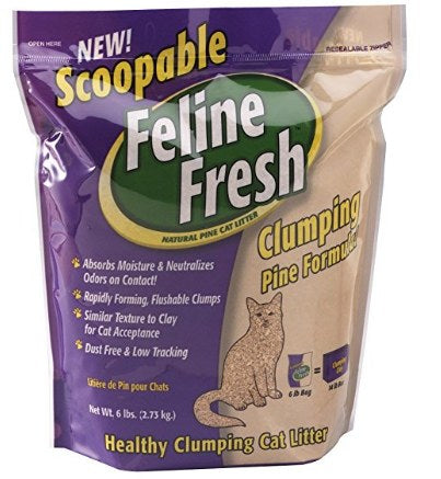 Feline Fresh Clumping Pine Cat Litter, 17-lb (Size: 17-lb)