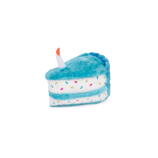 ZippyPaws Birthday Cake Plush Dog Toy, Blue