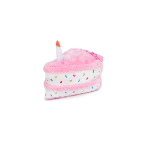 ZippyPaws Birthday Cake Plush Dog Toy, Pink