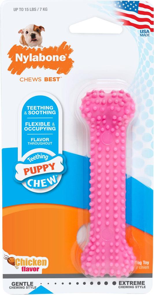 Nylabone Petite Dental Puppy Chew Toy, Pink
