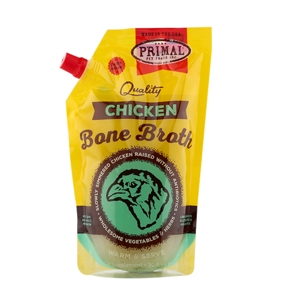 Primal Frozen Chicken Bone Broth for Dogs & Cats, 20-oz (Size: 20-oz)