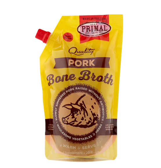 Primal Frozen Pork Bone Broth for Dogs & Cats, 20-oz (Size: 20-oz)